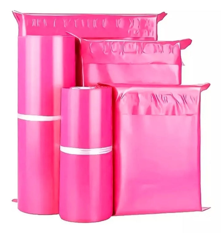 Bolsas Courier rosado y blanco