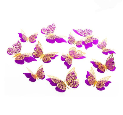 Mariposas 3D dobles con glitter