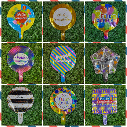 Globos metalicos cumpleaños 25cm